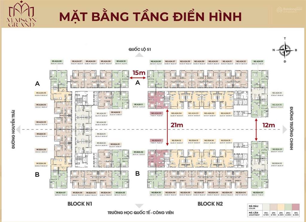 2,250 tỷ sở hữu căn 2pn/58m2 maison grand. thanh toán 50% nhận nhà ở/cho thuê. thanh toán giãn 24th