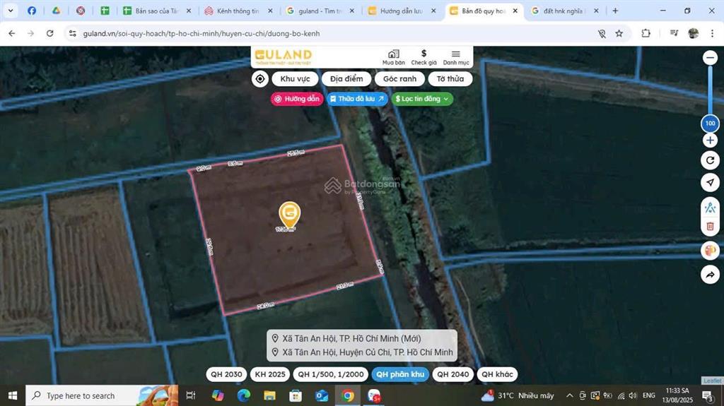 Kẹt tiền! bán đất đường bờ kênh  kênh quyết thắng, xã trung lập thượng, củ chi 2650m2, giá 3.3 tỷ