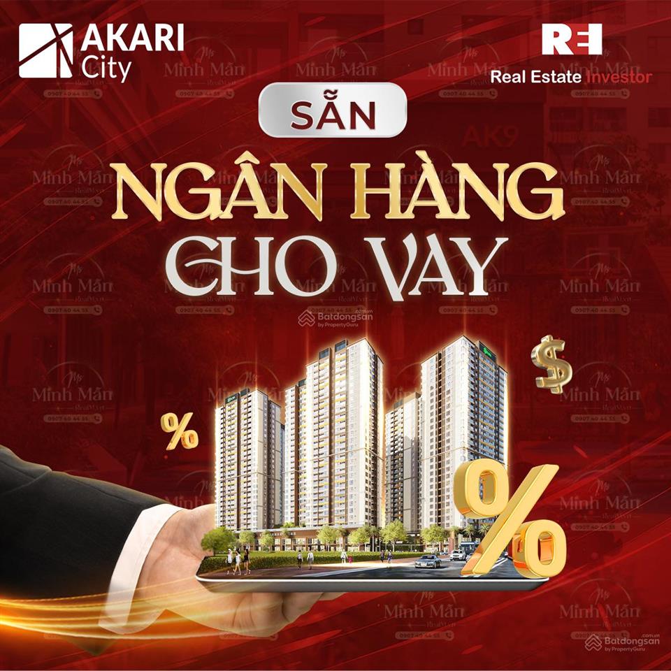 Ngộp ngân hàng, bán lỗ căn 61m2 akari city giai đoạn 2, sổ hồng chính chủ, nh cho vay lãi suất 5.5%