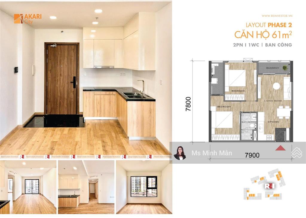 Chủ thanh lý gấp căn hộ akari bình tân, 2pn sẵn sổ hồng, thanh toán 20% nhận nhà mới, vào ở ngay