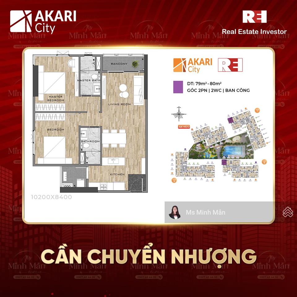 Bán căn góc 2pn chung cư akari city nam long, pháp lý sổ hồng đầy đủ, công chứng nhận nhà ngay