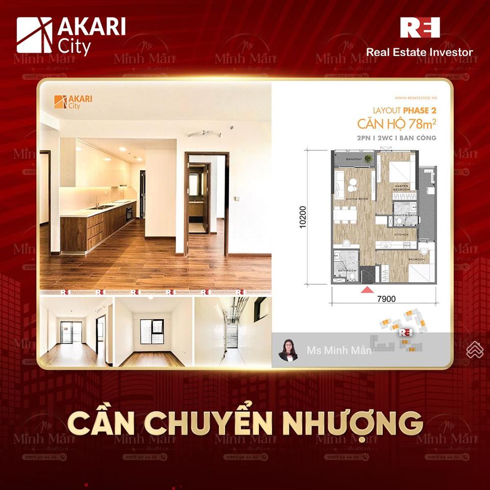 Bán chung cư akari giai đoạn 2, căn hộ 2pn bình tân, ngân hàng cho vay 80%, lãi suất thấp