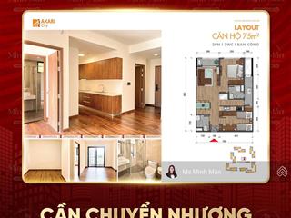 Bán căn hộ akari city nam long, 80m2 2pn 2wc có sổ hồng riêng, nhận nhà ở ngay võ văn kiệt bình tân