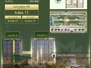 Bán căn hộ 2pn, 2wc, 68,7m2 tại lumière midtown, 9,21 tỷ chưa gồm vat