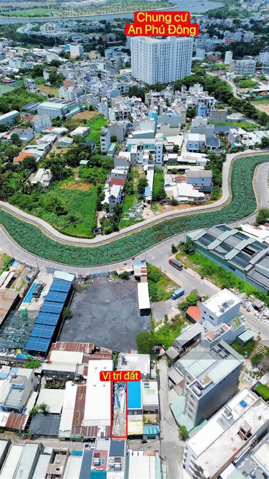 Đất 4.93m x 17.5m thổ, gần sông vàm thuật, gần vườn lài, an phú đông, giá 4.890 tỷ, xây 3 tầng