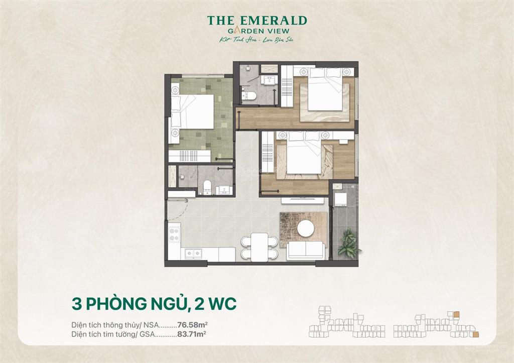 Căn hộ the emerald garden view thuận an  80% căn hộ giá dưới 35 triệu/m2 góp chỉ 0,5%/tháng