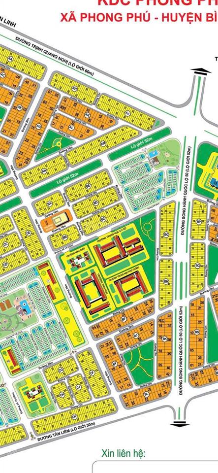 Cần bán nền biệt thự đường rộng 20m  kdc phong phú 4, khang điền  144m2  62tr/ m2