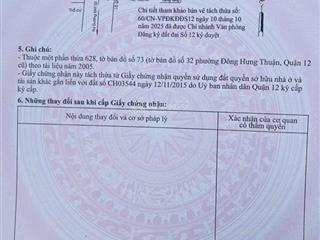 Bán nhà nát tính giá trị đất hẻm nguyễn văn quá, p. đông hưng thuận, q.12  shr 4,6x20m  5,8 tỷ