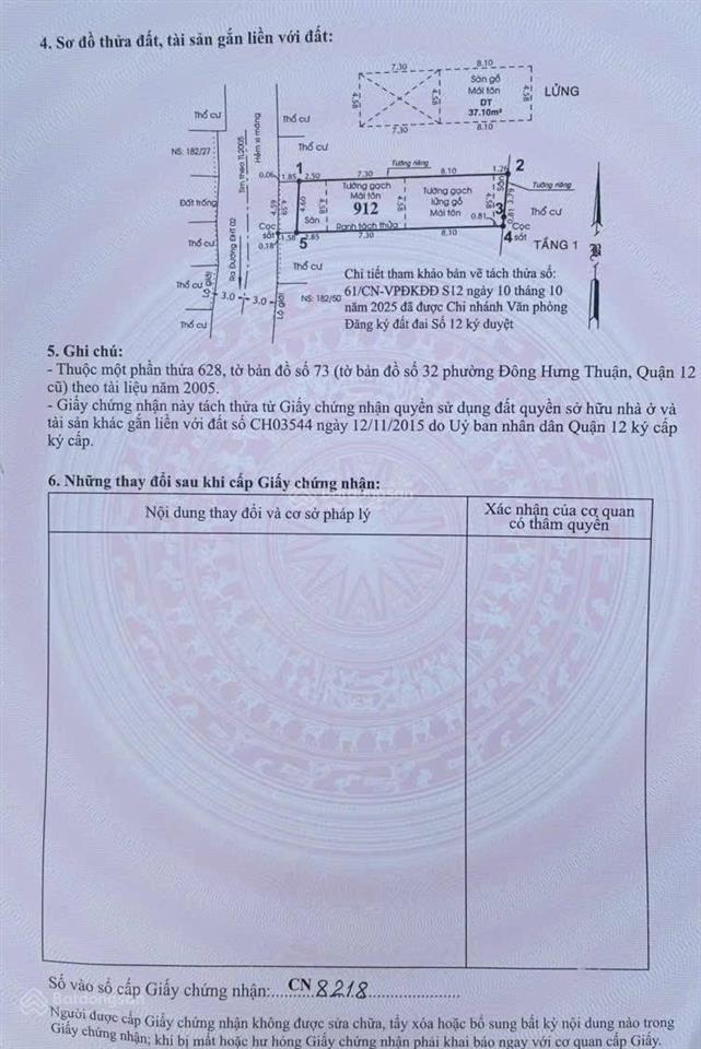 Bán nhà nát tính giá trị đất hẻm nguyễn văn quá, p. đông hưng thuận, q.12  shr 4,6x20m  5,8 tỷ