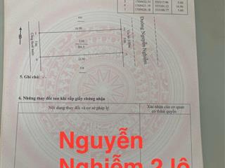 2 lô đường Nguyễn Nghiễm,Hòa Hải ,169m2,H: Đông,giá:7,25 tỷ 