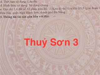 Đất thủy sơn 3, khuê mỹ, đà nẵng, 112.5m2/7,2 tỷ