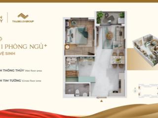 1 phòng ngủ + 1 nhà vệ sinh diện tích 47,1 m2