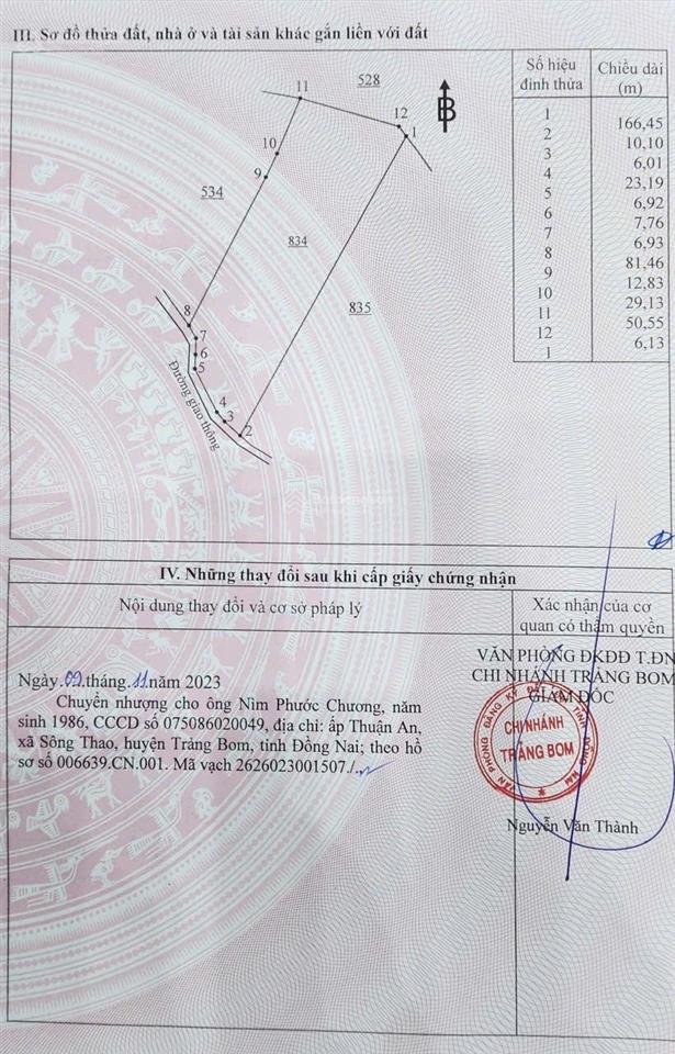 Chính chủ bán 7.560 m² đất cln bàu hàm, trảng bom có thương lượng cho khách thiện chí