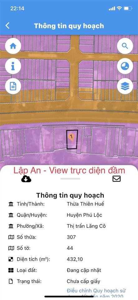 Bán thửa đất view trực diện đầm lập an, có sẵn 600 m2 đất ở  mặt tiền rộng gần 40m  giá đầu tư