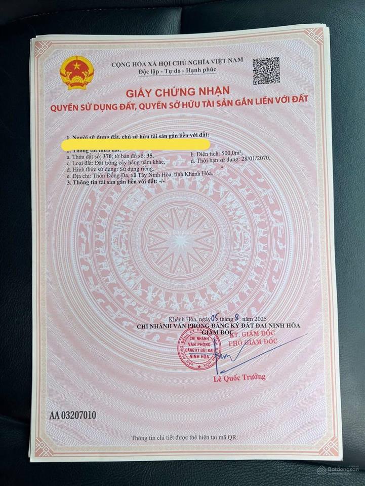 Bán đất vườn 99tr sổ hồng riêng, vuông đẹp