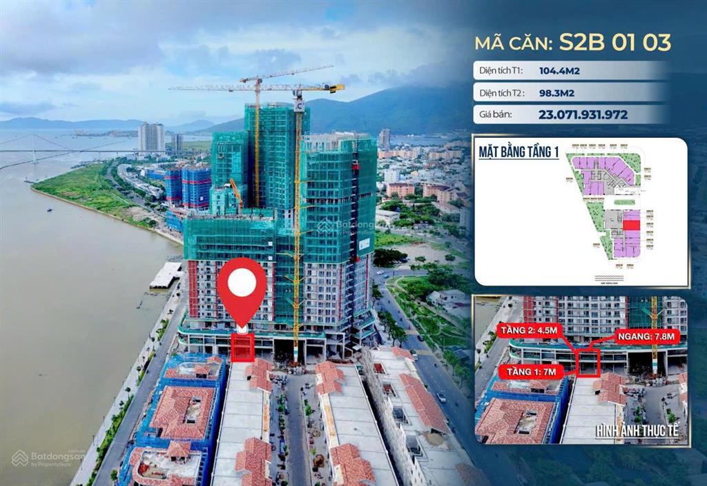 Bán shophouse s2b0103khối đế symphony, mặt tiền 7,8m giá gốc từ cđt
