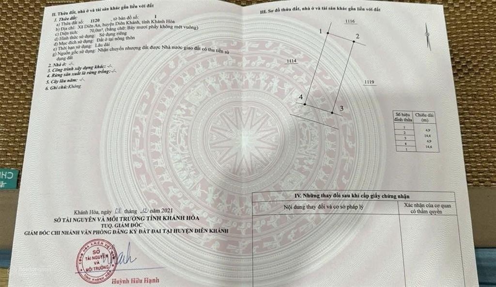 Cần bán lô đất diên an gần ngay chợ cách đường bà đề tầm 20m 0762 111 *** để xem đất