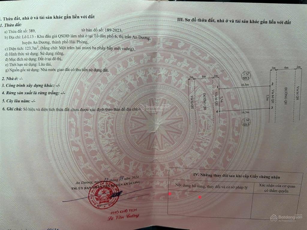 Lô biệt thự 2 mặt tiền tổ 6 thị trấn an dương