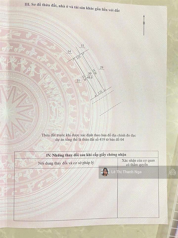 Bán 48m2 đất dịch vụ song phương đường rộng 10m hướng đông nam