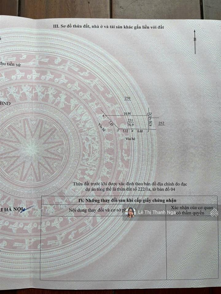 Cần bán lô góc đất dịch vụ lại yên, hoài đức dt 76.9m2 giá tốt