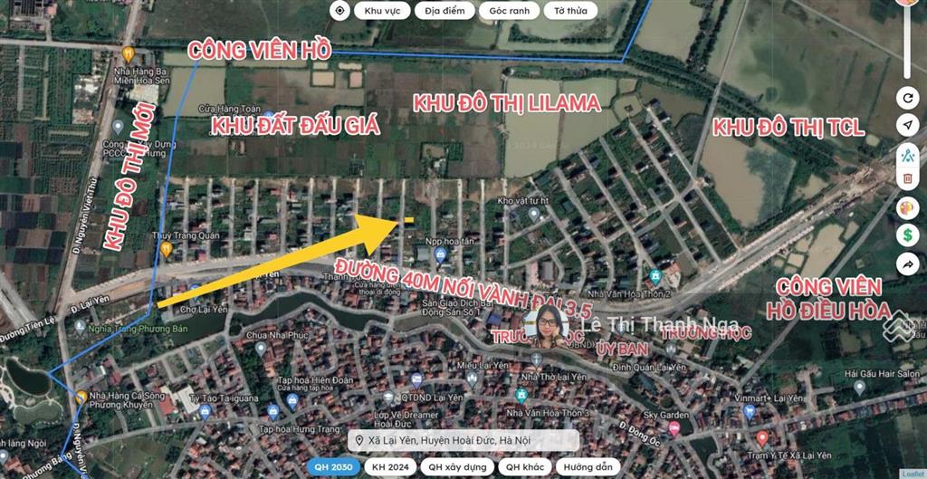 Cần bán lô góc đất dịch vụ lại yên, hoài đức dt 76.9m2 giá tốt