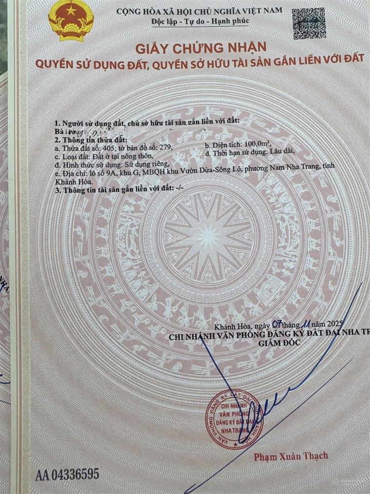 Mặt tiền nguyễn tất thành, phường nam nha trang sổ đỏ đất tái định cư