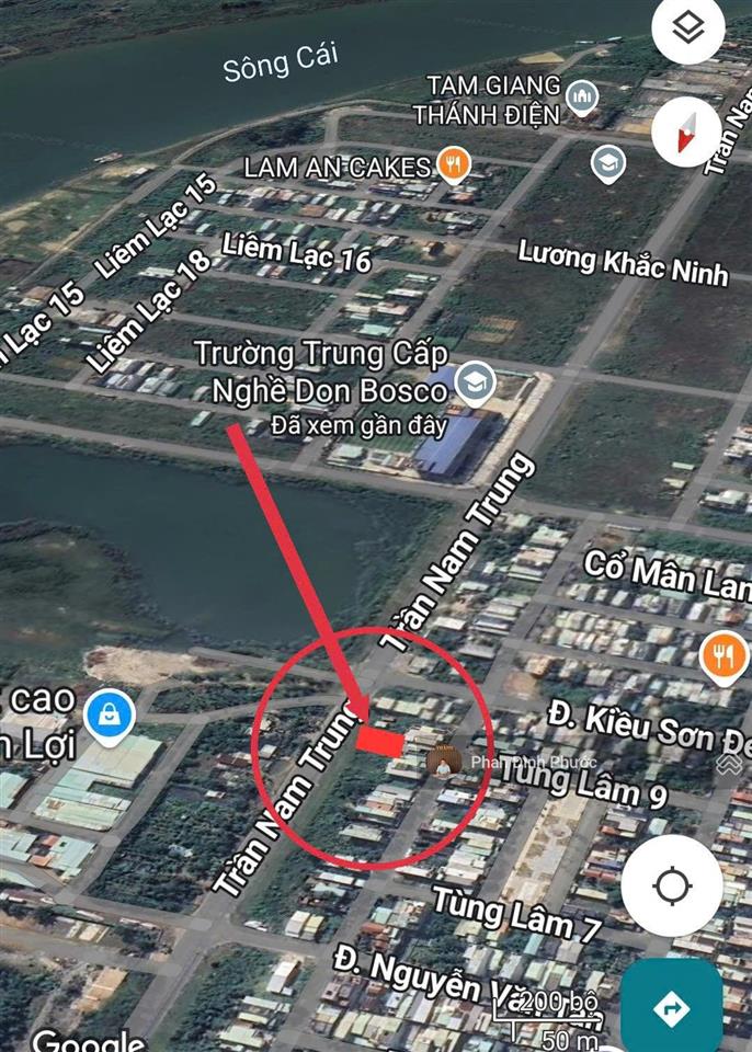 Cặp trần nam trung, đường 15m hòa xuân