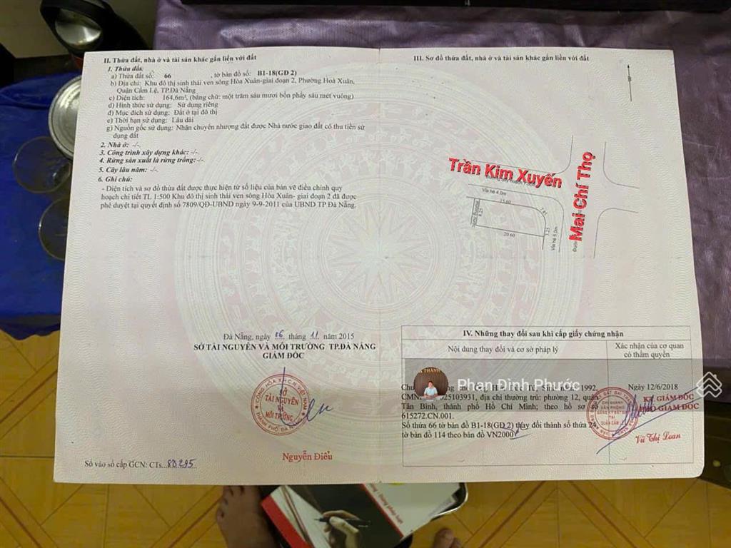 Bán lô góc 2 mt mai chí thọ & trần kim xuyến, hòa xuân