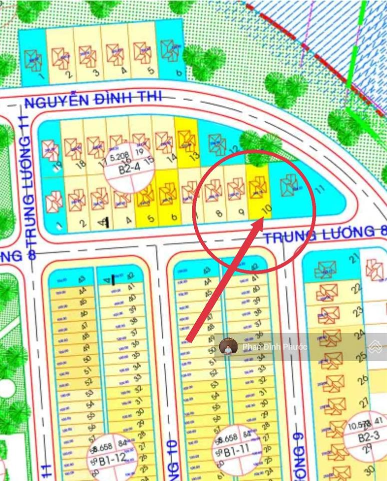 Bán đất biệt thự 2mt trước sau đường trung lương 8 và nguyễn đình thi  view sông đảo vip