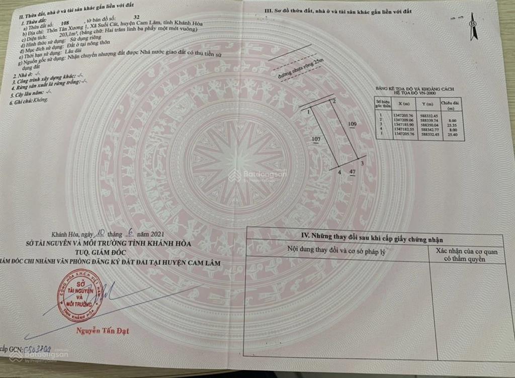 Đất mặt tiền đường nhựa suối cát đi hòn bà cam lâm, gần điểm lên xuống cao tốc bắc nam
