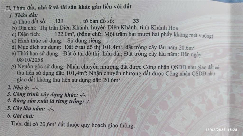 Bán nhà đường lý thường kiệt thị trấn diên khánh khánh hòa