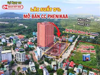 Tuyệt chủng chung cư hà nội cách mỹ đình chỉ 20ph  phenika tower nằm lõi kđt hoà lạc, nhận booking