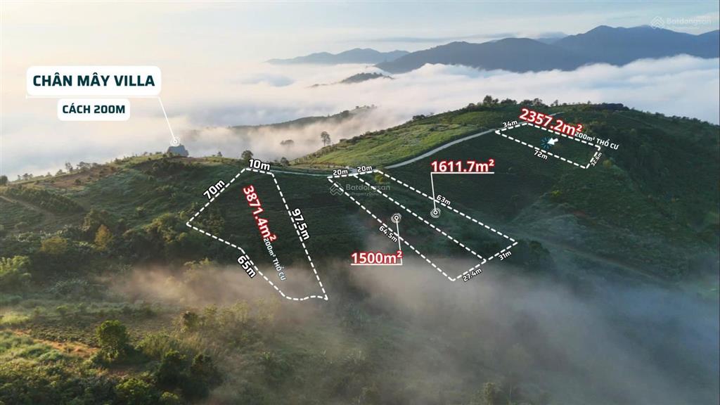Đất view săn mây đồi bát úp lộc thành, bảo lâm. dt 1500m23800m2 có sẵn thổ cư, giá chỉ từ 2,5 tỷ
