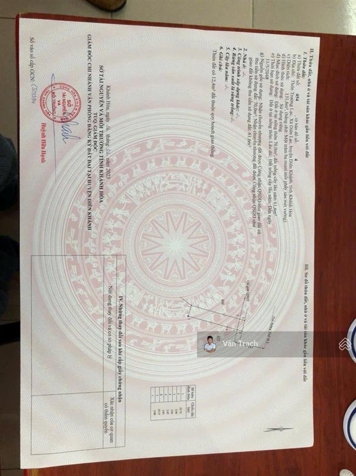 Chính chủ gửi bán lô đất mặt tiền tỉnh lộ 2, diên lạc, diên khánh, khánh hòa, 3,39 tỷ