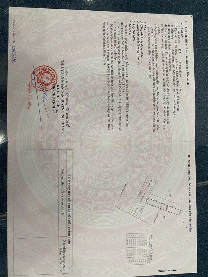 Bán gấp đất tại đoàn nguyễn tuấn hưng long bình chánh 176m2 5x35m 101m2 thổ cư giá 5,2 tỷ bớt lộc