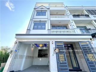 Nhà mới xây dt 7,3mx11mđường 6m nhựa4pn 5wckhu dân cư hiện hữucó gara ô tô bên hông