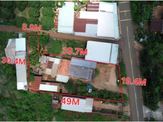 Đất 2 mặt đường và nhà, 20x50m, 200m2 thổ cư