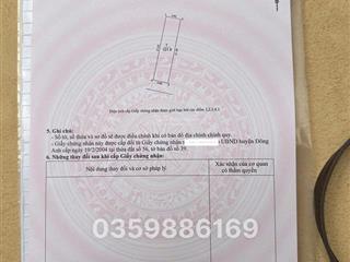 Chính chủ bán đất cổ dương  tiên dương  đông anh dt 101m2  mặt tiền = hậu 4.85m