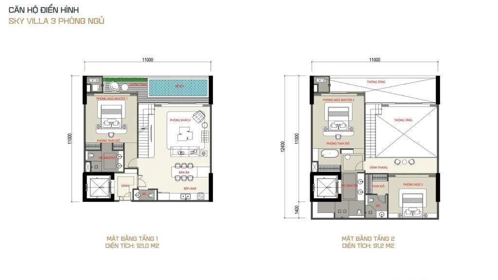 Noble crystal long biên duplex 98m2 bể bơi thang máy riêng từng căn 148tr/m2