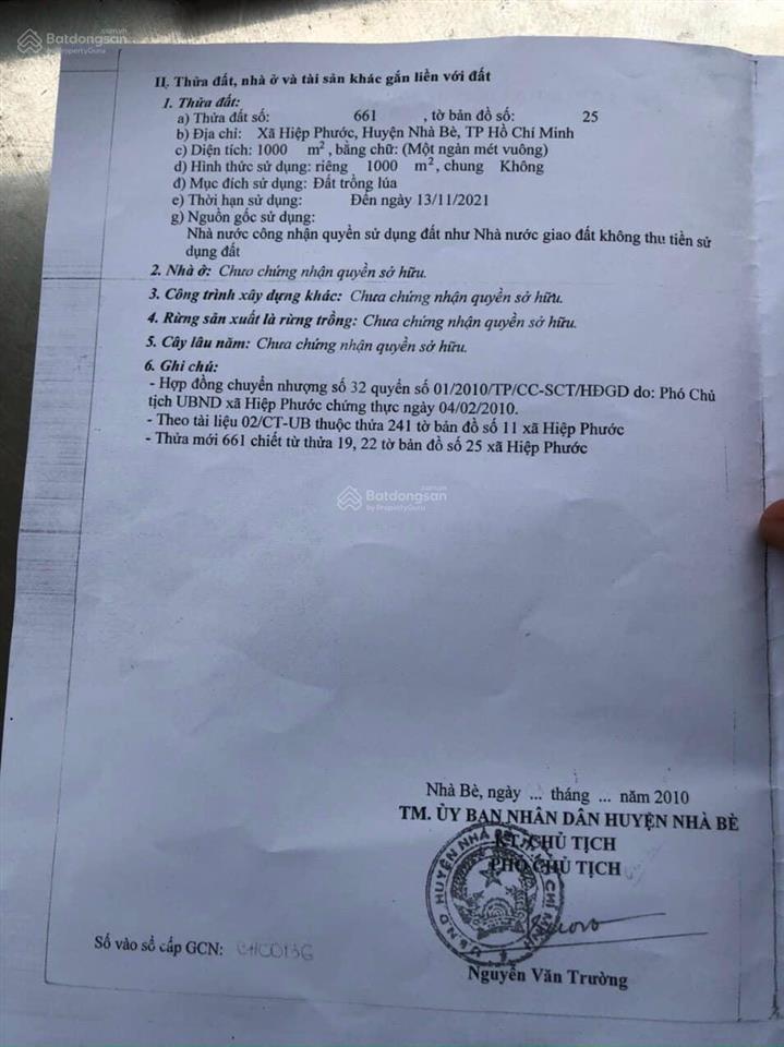 Chuyên giới thiệu đất nông nghiệp khu vực hiệp phước, nhà bè giá từ 1.25tr/m2