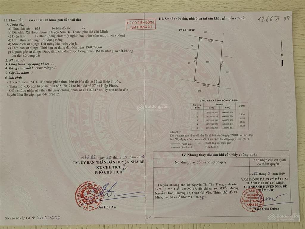 Chuyên giới thiệu đất nông nghiệp khu vực hiệp phước, nhà bè giá từ 1.25tr/m2