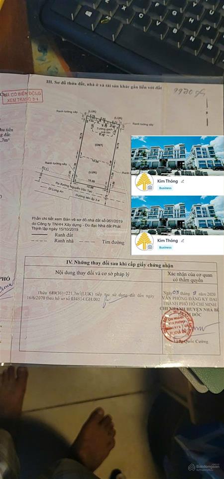 Bán đất mặt tiền liên ấp 3  4, xã hiệp phước nhà bè