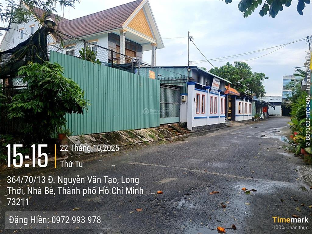 Bán đất thổ cư 218m2  hẻm xe hơi 6m nguyễn văn tạo, long thới, nhà bè