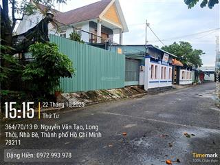 Bán đất thổ cư 218m2  hẻm xe hơi 6m nguyễn văn tạo, long thới, nhà bè