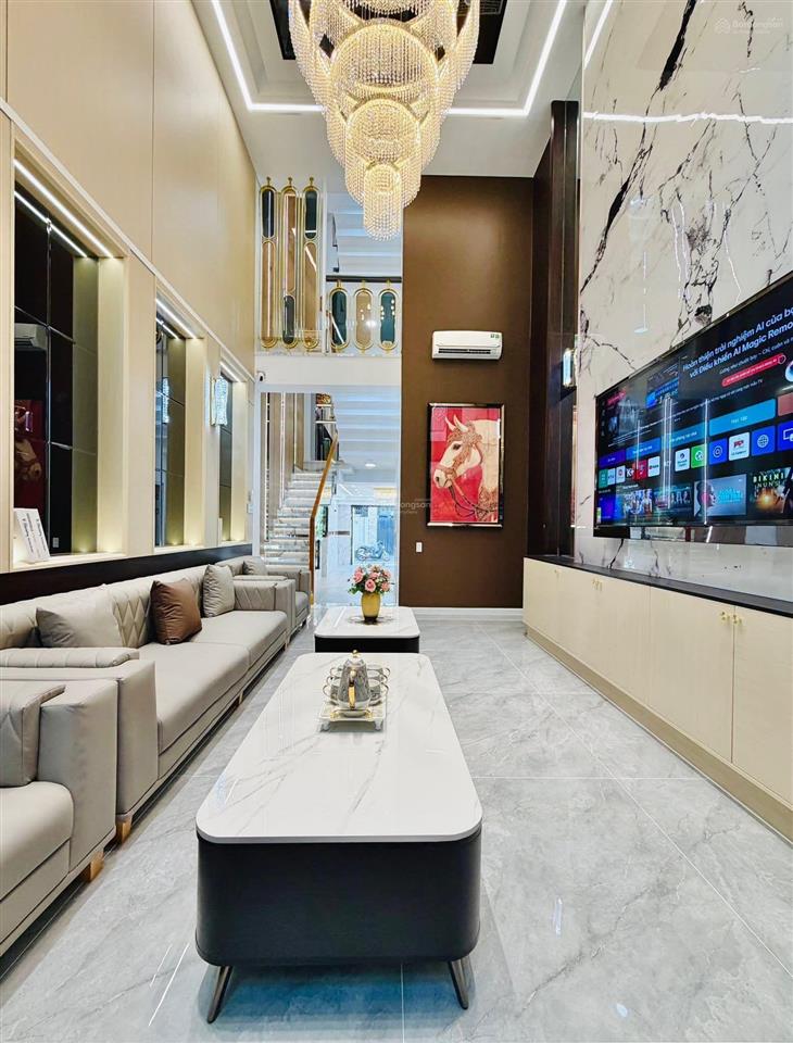 Siêu phẩm luxury đẹp quên cả người yêu cũ 1 trục đường lê văn thọ, p9, gv, dt 4 x 24m trệt 5 lầu