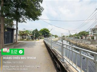 Đất mặt tiền kênh tl15 sát ngã tư ga 5mx30m  148m2  kinh doanh tốt  sát gò vấp. đường nhựa 12m