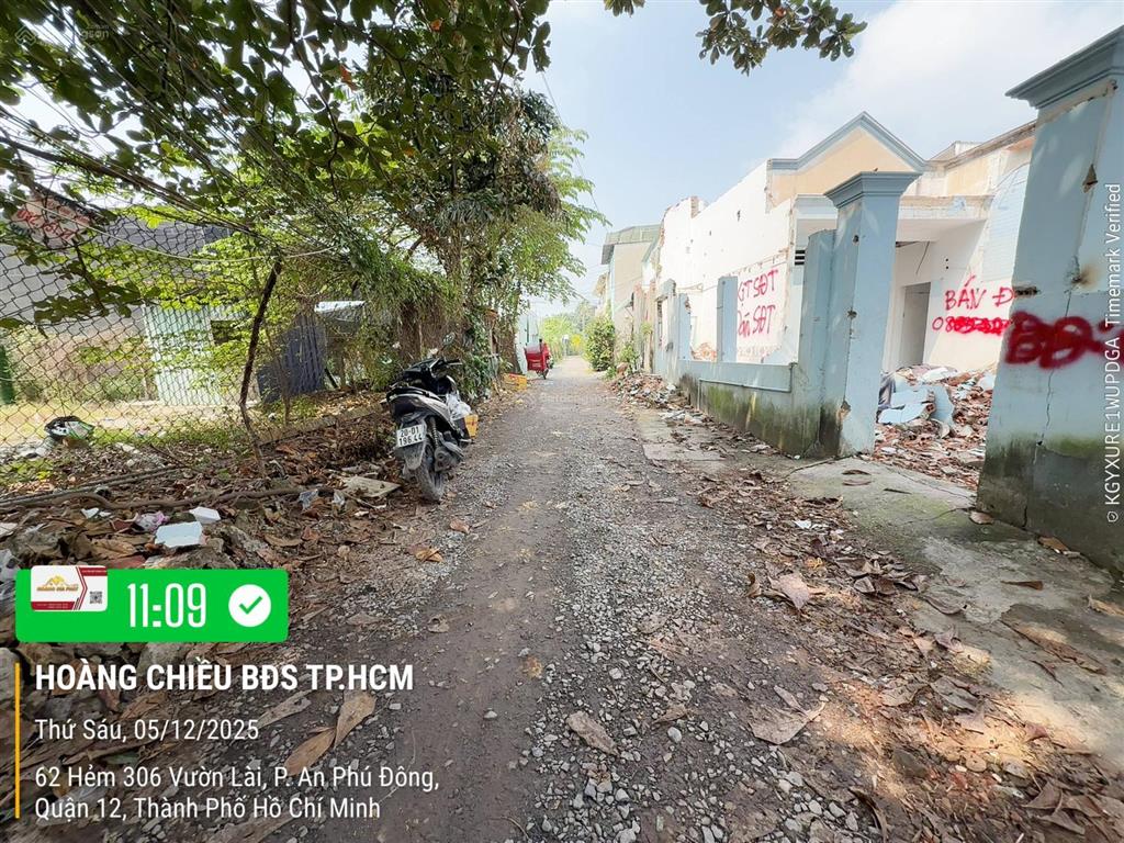 Lô góc 2 mặt tiền hẻm 6m sát cầu sắt an phú đông.dt. 8.33m x 11m  86.5m2 thổ.giá tốt nhất vườn lai