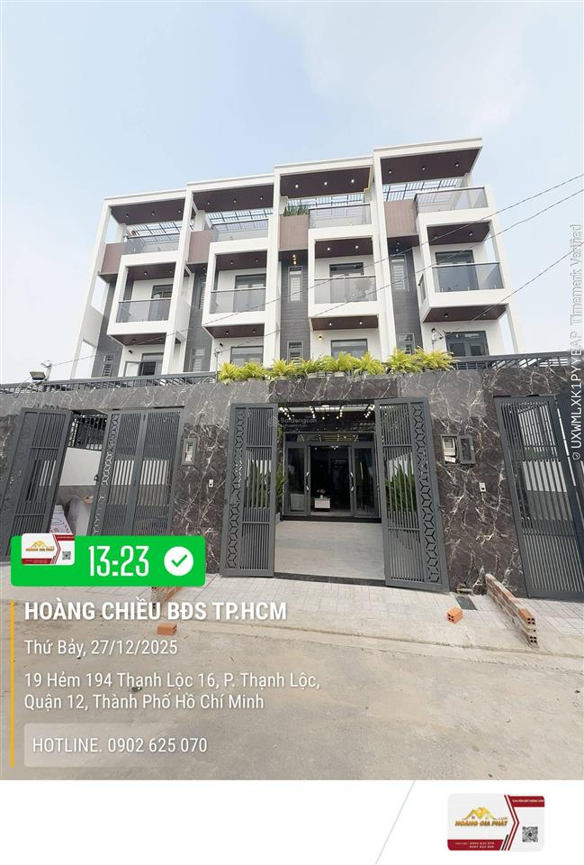 Nhà 3 lầu cao cấp sân xe hơi hẻm 12m gần cầu an lộc  giáp gò vấp. dt. 4.1m x 19.8m  80m2. giá tốt