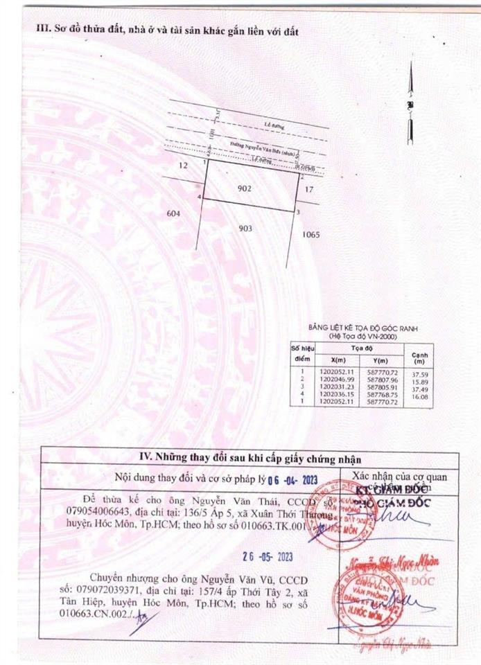 Cần bán lô đất mặt tiền đường nguyễn văn bứa, xã xuân thới thượng, hóc môn, tphcm, đt 5233m2