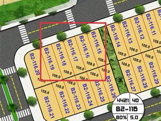 Bán 3 lô liền kề b2116 khu đô thị fpt city, đường lớn 19m5, ngang 18m, diện tích 324m2